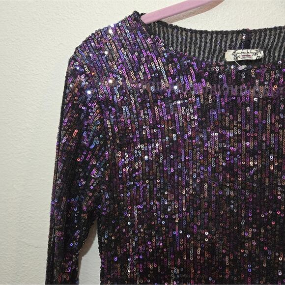 Free People NEW Gold Rush Long Sleeve Lavender Combo Small - Picture 4 of 13